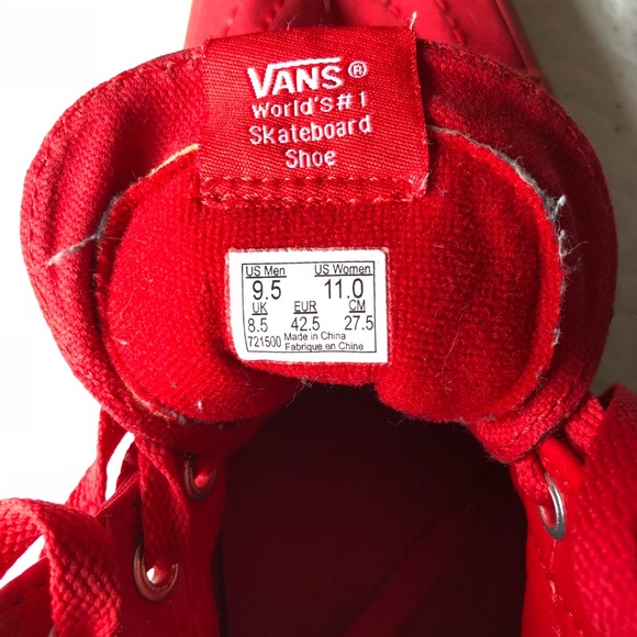 Vans Other - Red high top Vans - Men’s 9.5